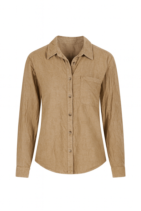 Forever 21 Women's Beige Ribbed Long Sleeve Shirt | Forever 21 In Lebanon