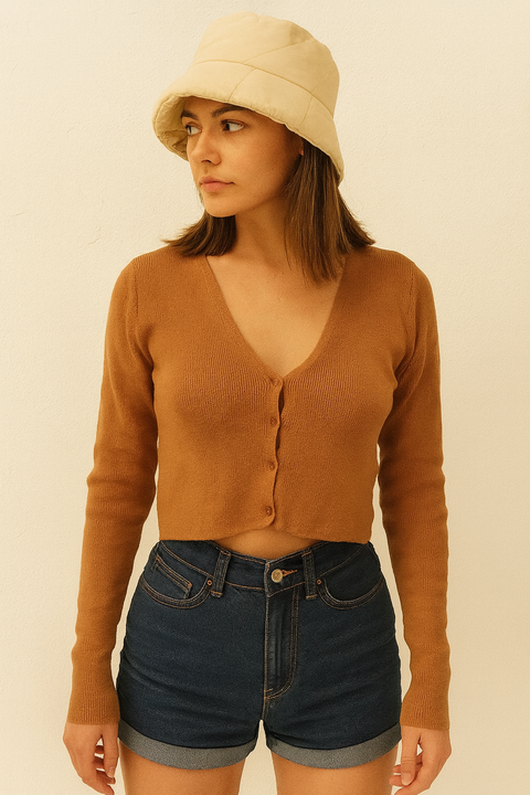 Forever 21 Women's Brown knitted Sweatshirt | Forever 21 In Lebanon