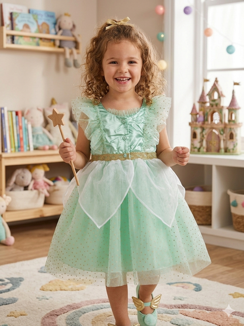 Disney Girl's Light Green Princess and The Frog Tiana Dress | Disney In Lebanon