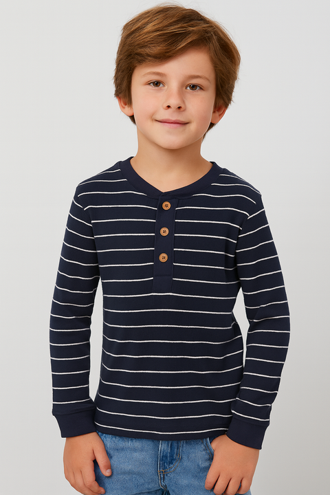 POMPdeLUX Boy's Navy Long-Sleeve Sweatshirt |POMPdeLUX in Lebanon