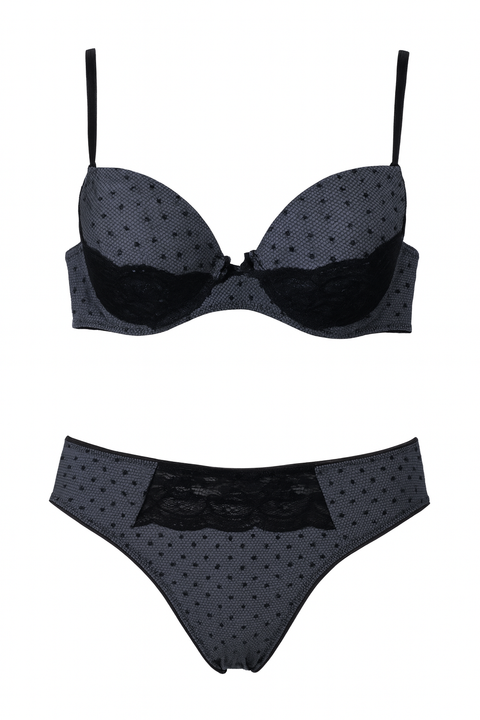 Demar Women's Taupe Mesh 2 Piece Lingerie Set | Demar In Lebanon