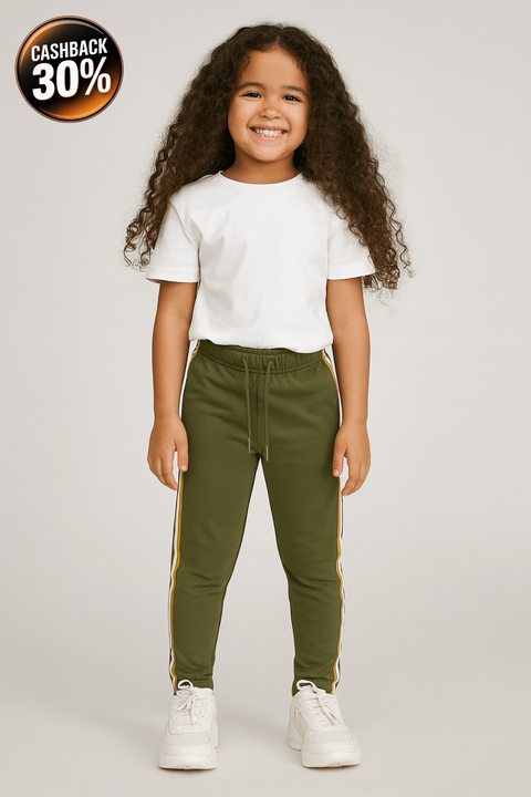 POMPdeLUX Girl's Dark Green Straight Pants |POMPdeLUX in Lebanon