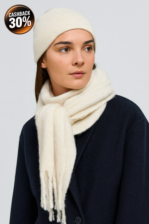 Reserved Women's Off White Wool Scarf |Reserved In Lebanon