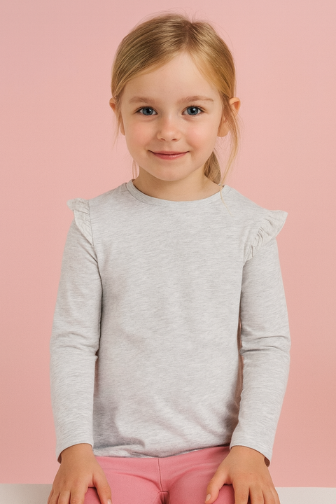 Sinsay Girl's Pink & Gray Long Sleeve Blouse |Sinsay In Lebanon
