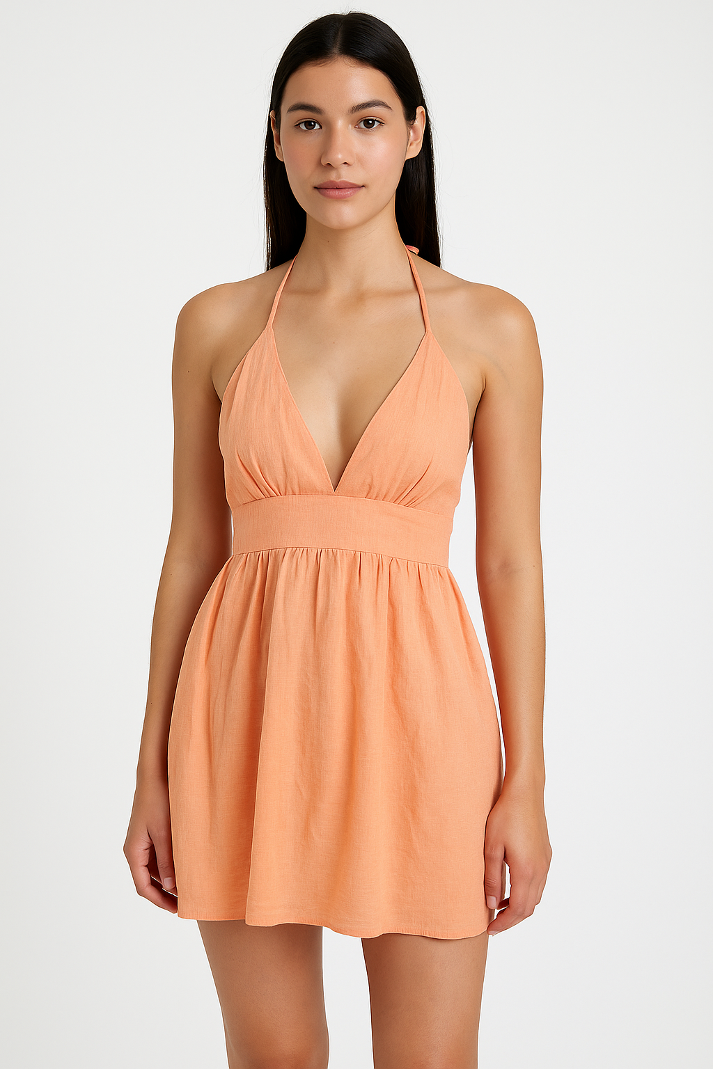 Forever 21 Women's Coral Halter Neck Mini Dress | Forever 21 In Lebanon