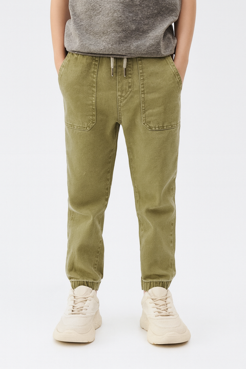 Reserved Boy's Khaki Green Highly Elastic Jogger Pants | Reserved In Lebanon