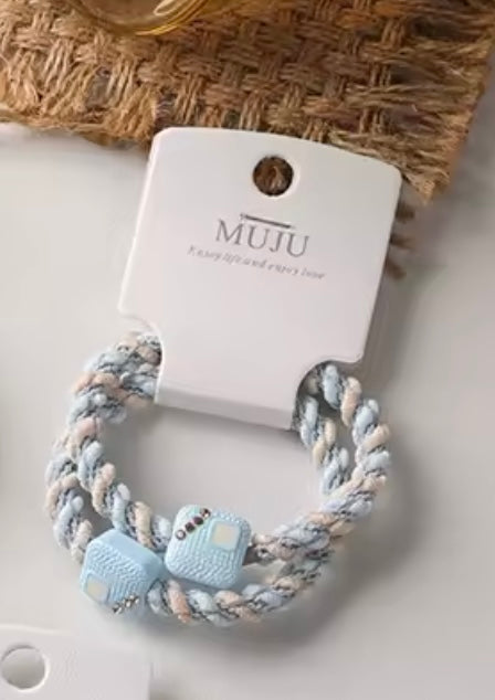 Muju 2 piece Set Of Carded Elastic Hair Ties|Muju In Lebanon
