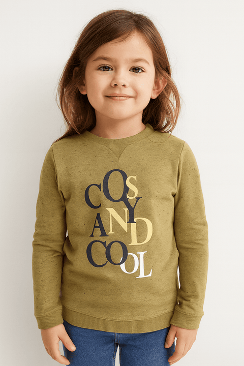 POMPdeLUX Girl's Khaki Long Sleeve Blouse| POMPdeLUX in Lebanon