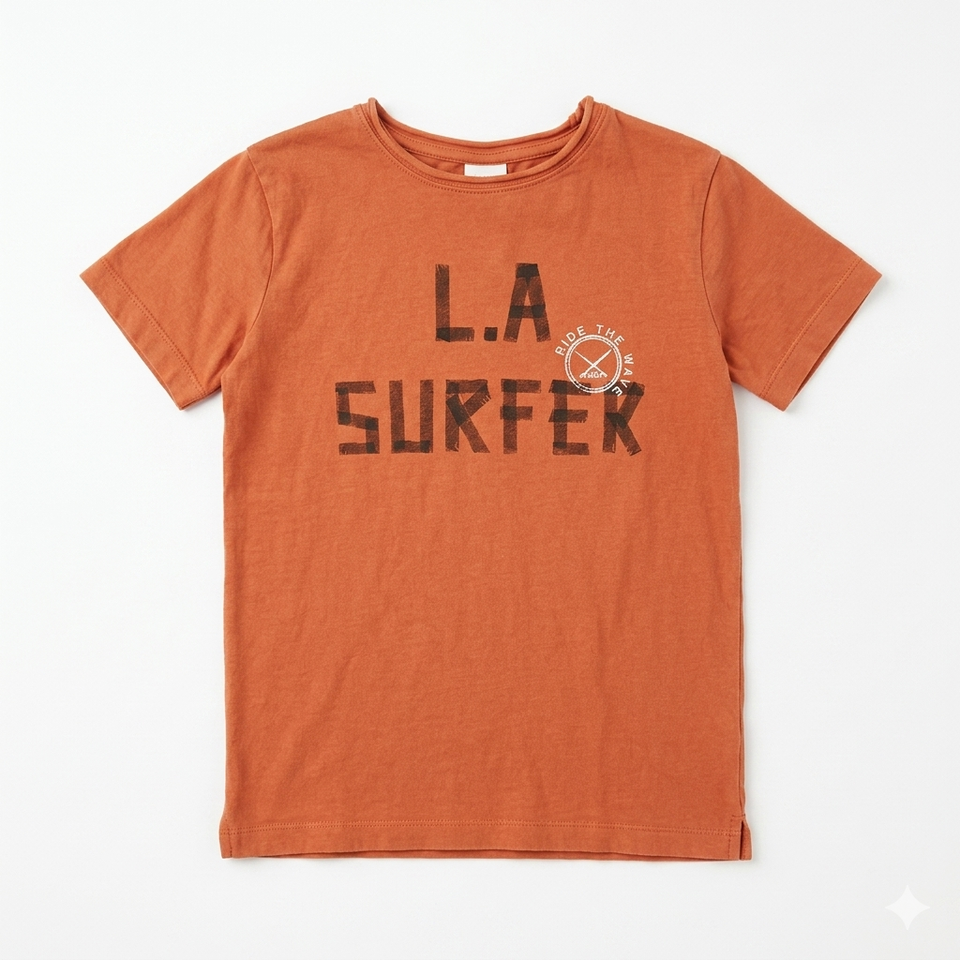 Zara Boy's Orange Printed Crew Neck T-Shirts | Zara In Lebanon