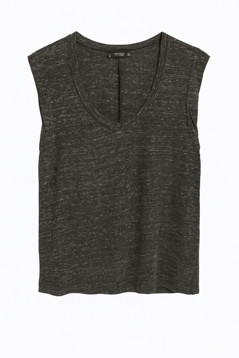 Mango Women's Washed Grey Sleeveless Blouse| Mango in Lebanon