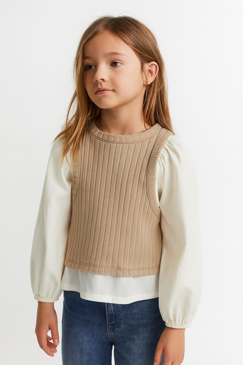 Zara Girl's Multicolor Long-Sleeve Blouse |Zara in Lebanon