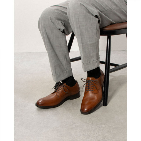 Cole Haan Men's Brown Lace Up Plain Toe Oxfords Casual Shoes |Cole Haan In Lebanon