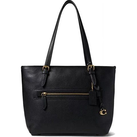 Coach Women`s Black Polished Pebble Leather Taylor Shoulder Bag