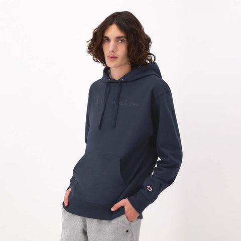 Champion Men's Navy Powerblend Hoodie, Tonal Script Logo | Champion in Lebanon