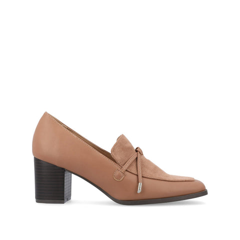 Journee Collection Women's Taupe Vagan Leather Crawford Block Heels | Journee Collection In Lebanon