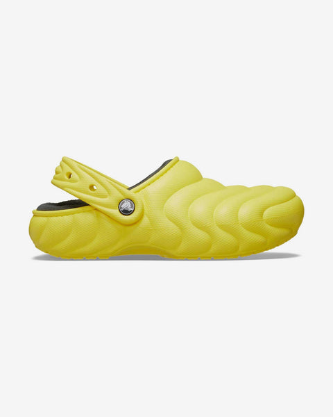 Crocs Men's Yellow Classic Lined Overpuff Clogs Slippers | Crocs footlocker in Lebanon