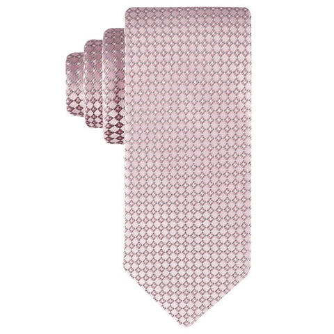 Set of pink patterned ties on a white background