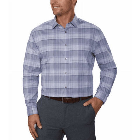 Calvin Klein Men's Gray & Lilac Wrinkle Free Long Sleeve Shirt | Calvin Klein In Lebanon