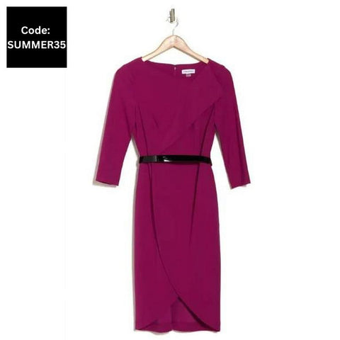 Calvin Klein Womens Plum Dress ABF128 shr zone9,11(mz37)