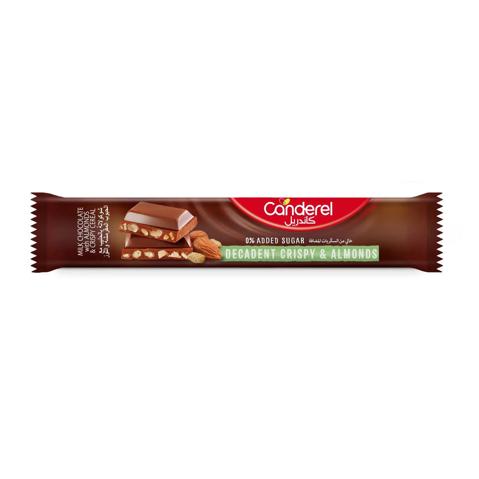 Canderel Decadent Crispy & Almonds Chocolate Bar 27g | Canderel In Lebanon