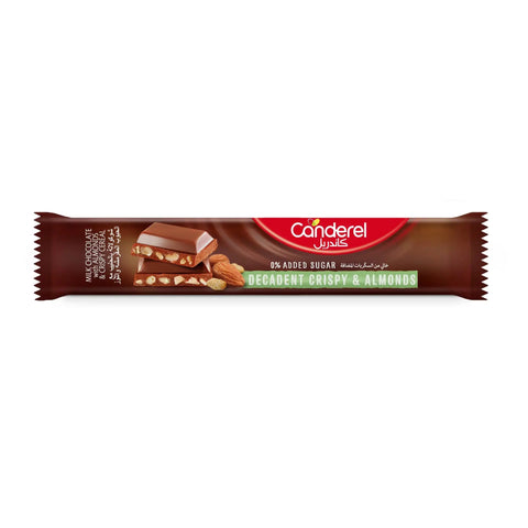 Canderel Decadent Crispy & Almonds Chocolate Bar 27g