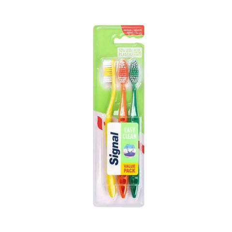 Signal Easy Clean Medium Toothbrush  Value Pack X3