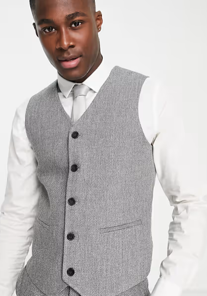 Asos Design Men's Gray Vest ANF2273