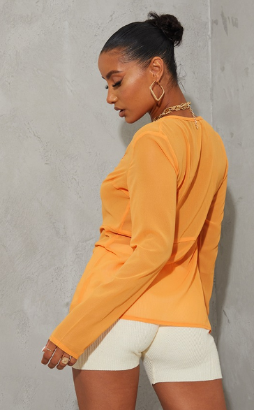 ASYOU Women's Orange Woven Top ANF2581
