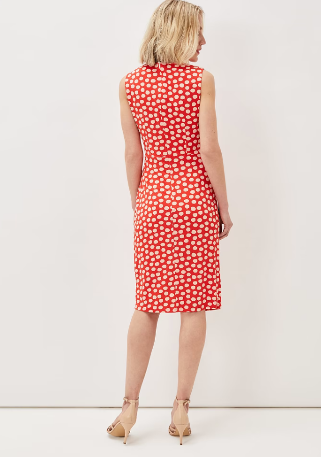 Phase Eight  Women's Red Tia Spot Midi Dress UNUEG FE690