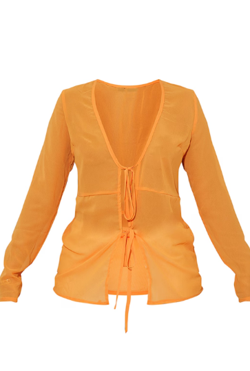 ASYOU Women's Orange Woven Top ANF2581