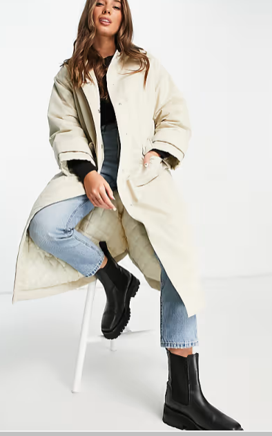 Asos Design Women's Stone Trench Coat ANF2169