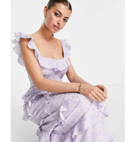 Pretty Lavish Women's Purple Ruffle Dress 101258773 AMF1476
