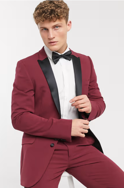 Asos Design Men's Burgundy Blazer ANF3180