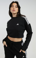 Adidas Women's Black Crop Crew  Sweatshirts RP6Q6 FE969