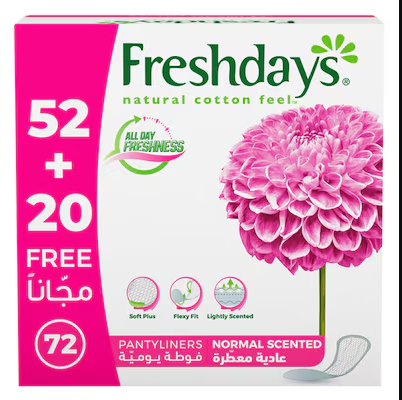 Freshdays Natural Cotton Feel Normal Scented *72 Pads
