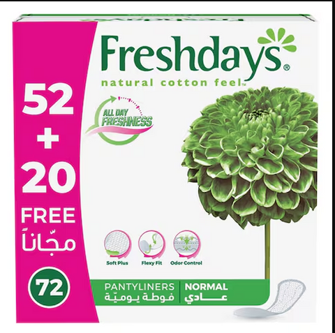 Freshdays Ladies Pads Normal 52+20 Pads | Freshdays In Lebanon