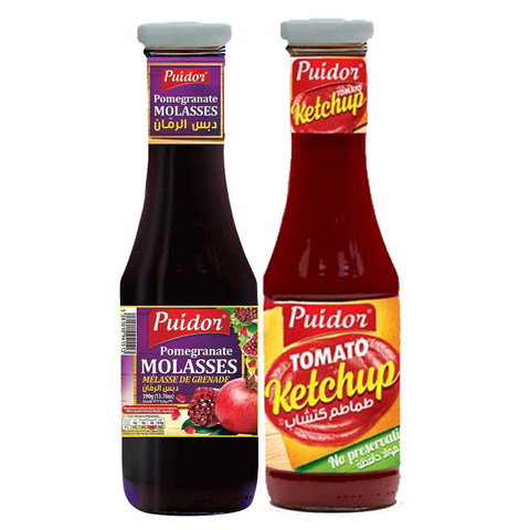 Puidor Pomegranate Molasses 390g + Tomato Ketchup 340g | Puidor In Lebanon