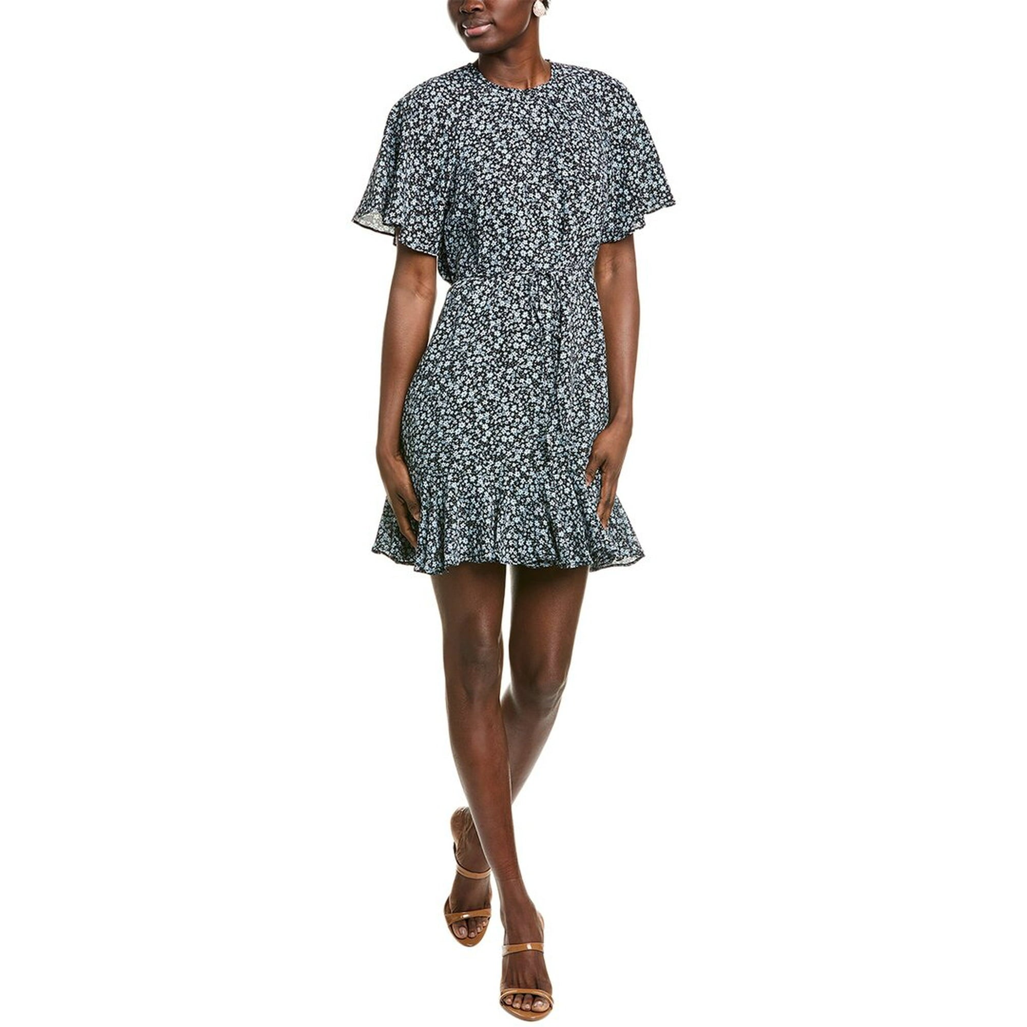 Cece Women's Black Floral Raglan Fluted Hem Mini Skater Dress | Cece In Lebanon
