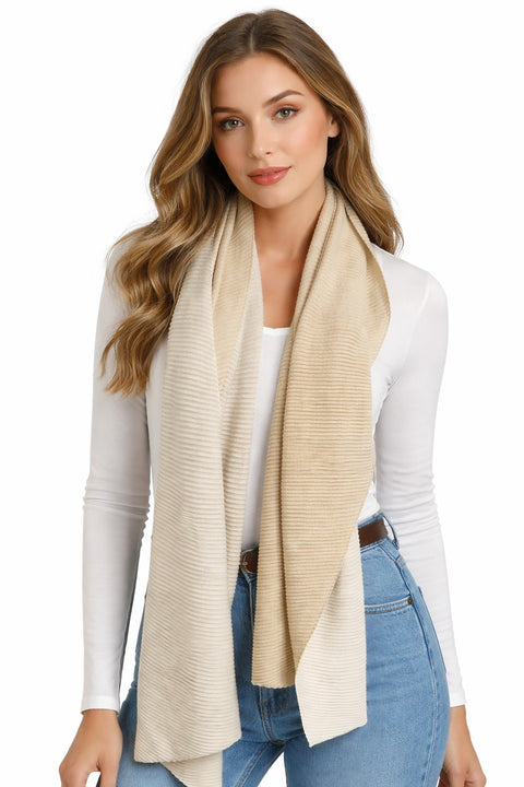 On 34th Women's Beige Ribbed Knit Oblong Scarf | On 34th in Lebanon