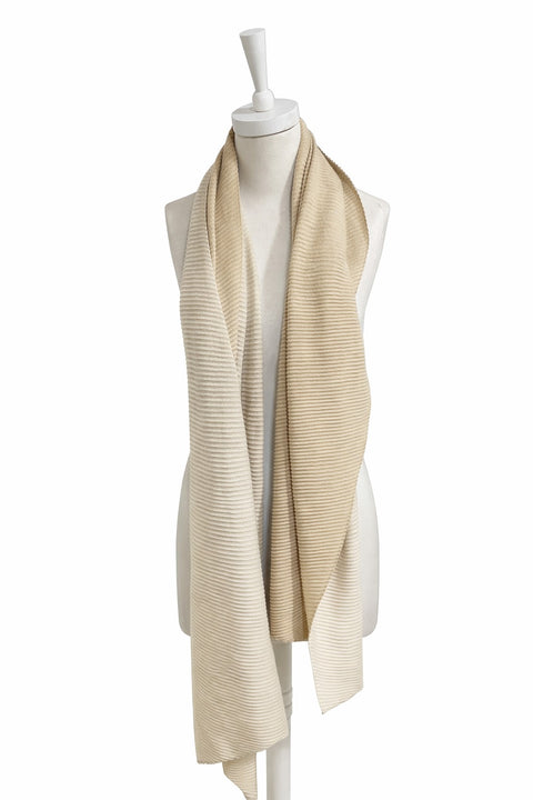 On 34th Women's Beige Ribbed Knit Oblong Scarf | On 34th in Lebanon