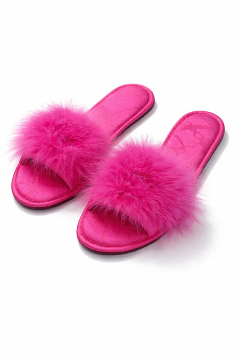 I.N.C. International Concepts Women's Fuchia Satin Pom Slide Boxed Slippers|I.N.C. International Concepts  in Lebanon