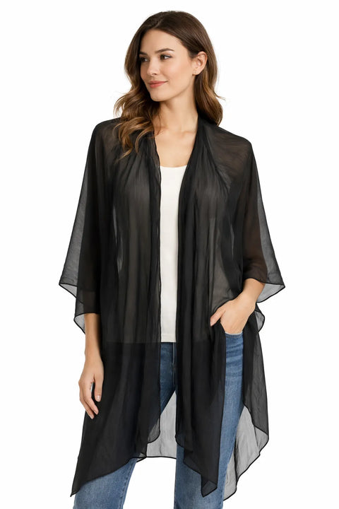I.N.C. International Concepts Women's Black Sheer Knit Cardigan Wrap | I.N.C. in Lebanon