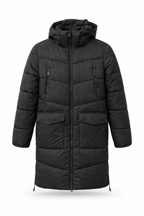 Tom Tailor Men's Black Puffer Parka Hooded Jacket|Tom Tailor In Lebanon