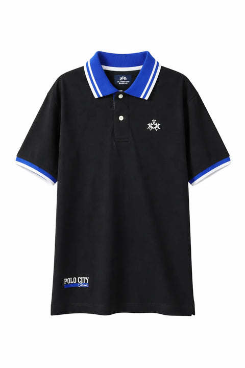 La Martina Men's Black Polo Neck T-Shirts | La Martina In Lebanon
