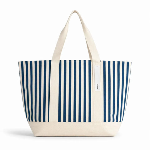 AQUA Women's White & Blue Canvas Tote Bag | AQUA In Lebanon