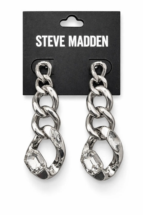 Steve Madden Women's Silver Rhodium & Crystal Stone Earrings | Steve Madden In Lebanon