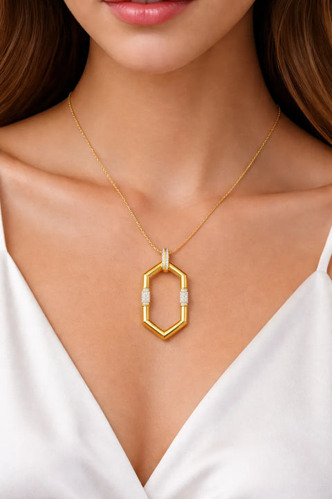 Karl Lagerfeld Paris Women's Gold Geometric Grace Pendant Necklace | Karl Lagerfeld Paris In Lebanon