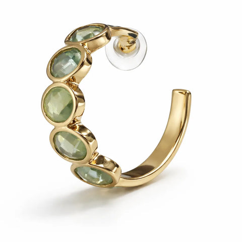 Anne Klein Women's Gold Tone Green Gemstone Hoop Earrings | Anne Klein In Lebanon