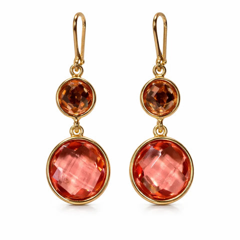 Anne Klein Women's Pink & Gold Double Stone Earrings | Anne Klein In Lebanon