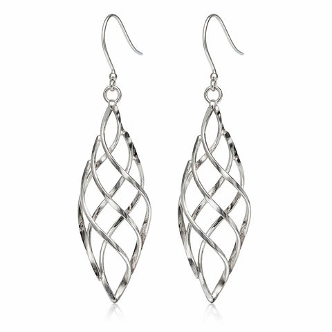 Touch Of Silver Women's Silver Swirled Drop Earrings | Touch Of Silver in Lebanon